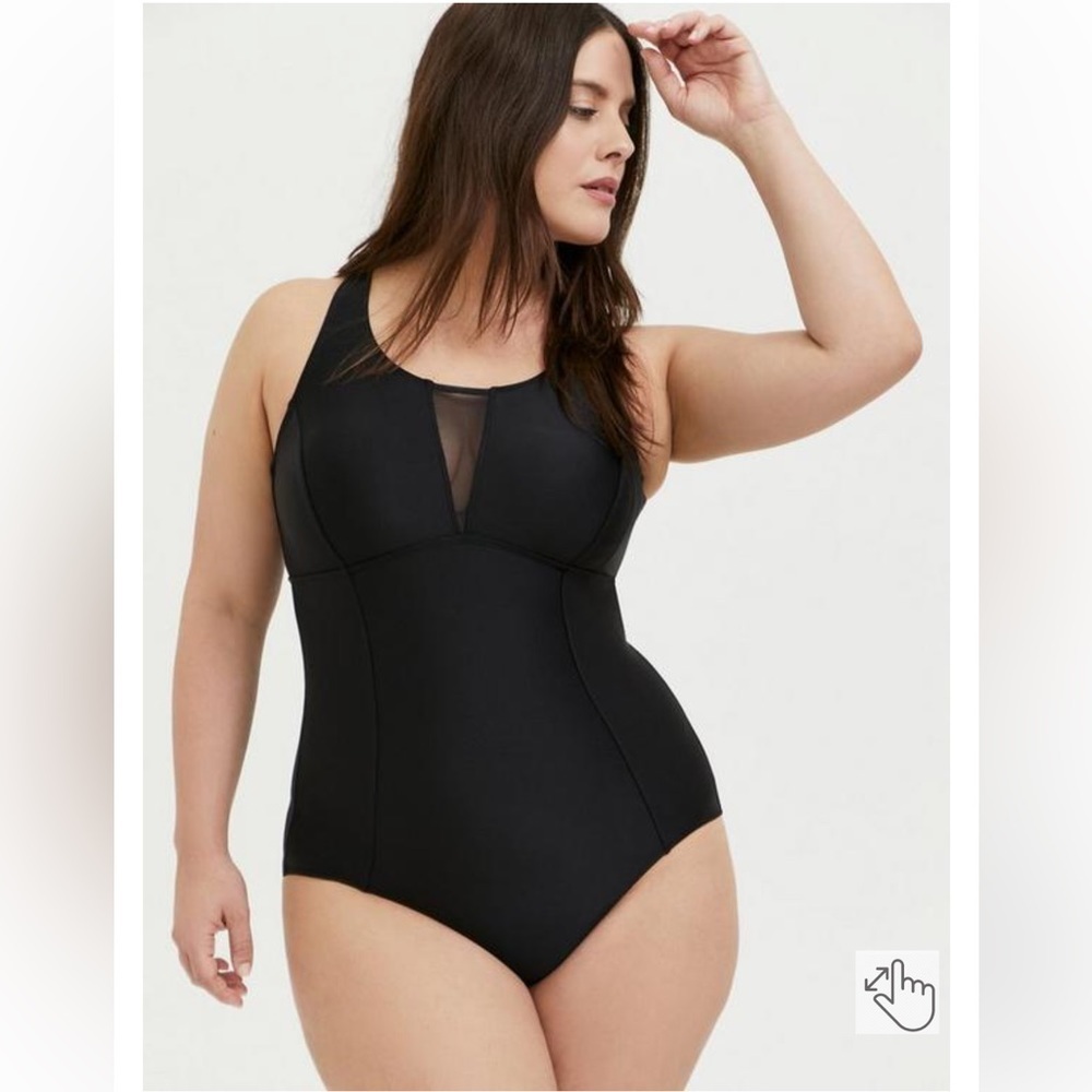 New! Torrid sz 2 Active Mesh Racerback Swim Bathing Suit sz 2X - Picture 2 of 3